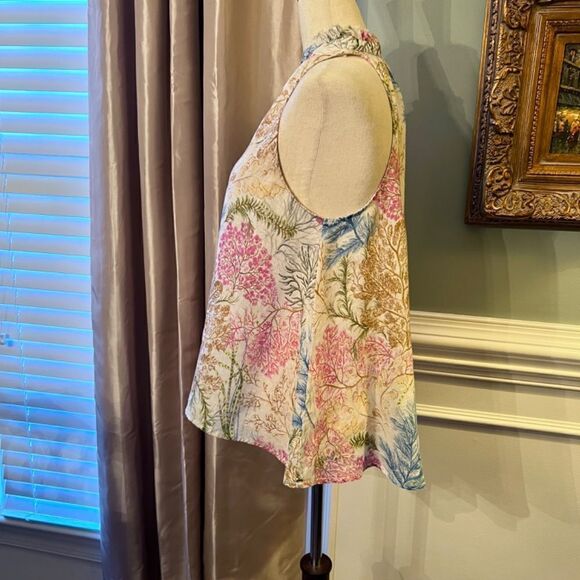 EUC Anthropologie Pilcro Tavi Floral Linen Swing Style Top Blouse Shirt SMALL - Picture 7 of 8